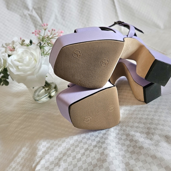 NDS Women's SI Rossi Purple Leather Sandals Pump Heels Size 4.5 US - Picture 10 of 16